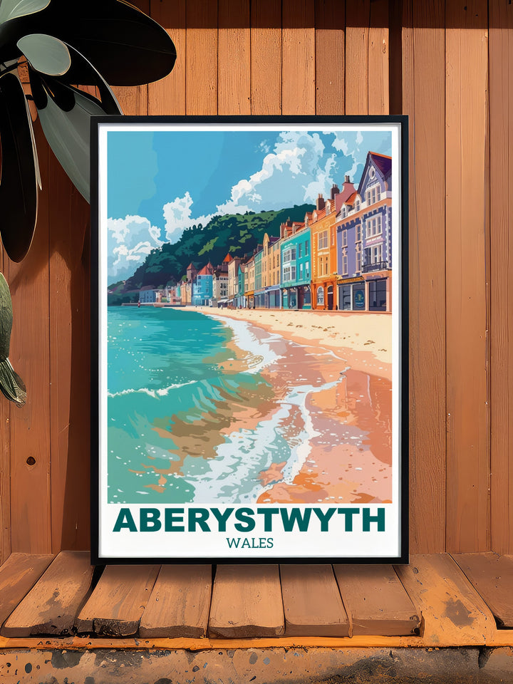 This Aberystwyth canvas art brings the serene beauty of Wales coastal landscapes into your home, with detailed illustrations of the waterfront and surrounding areas. Its a perfect piece for anyone who loves nature, history, or Welsh landscapes.