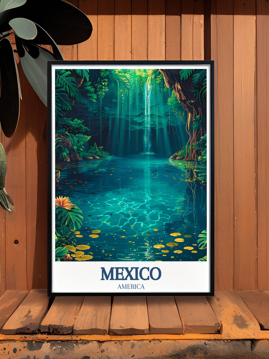 Enhance your décor with El Castillo Chichen Itza stunning living room decor print capturing the essence of one of the New Seven Wonders of the World in vivid colors and intricate details perfect for any space