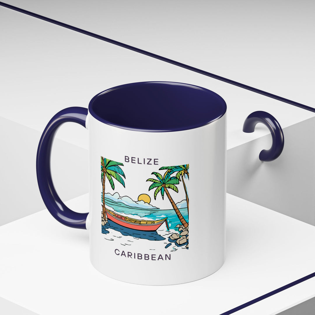 Bring the warmth of Belize and the Caribbean into your home with this elegant ceramic mug. Featuring artistic details, it is dishwasher-safe and perfect for hot drinks, making it a thoughtful gift or keepsake for travelers and culture enthusiasts.