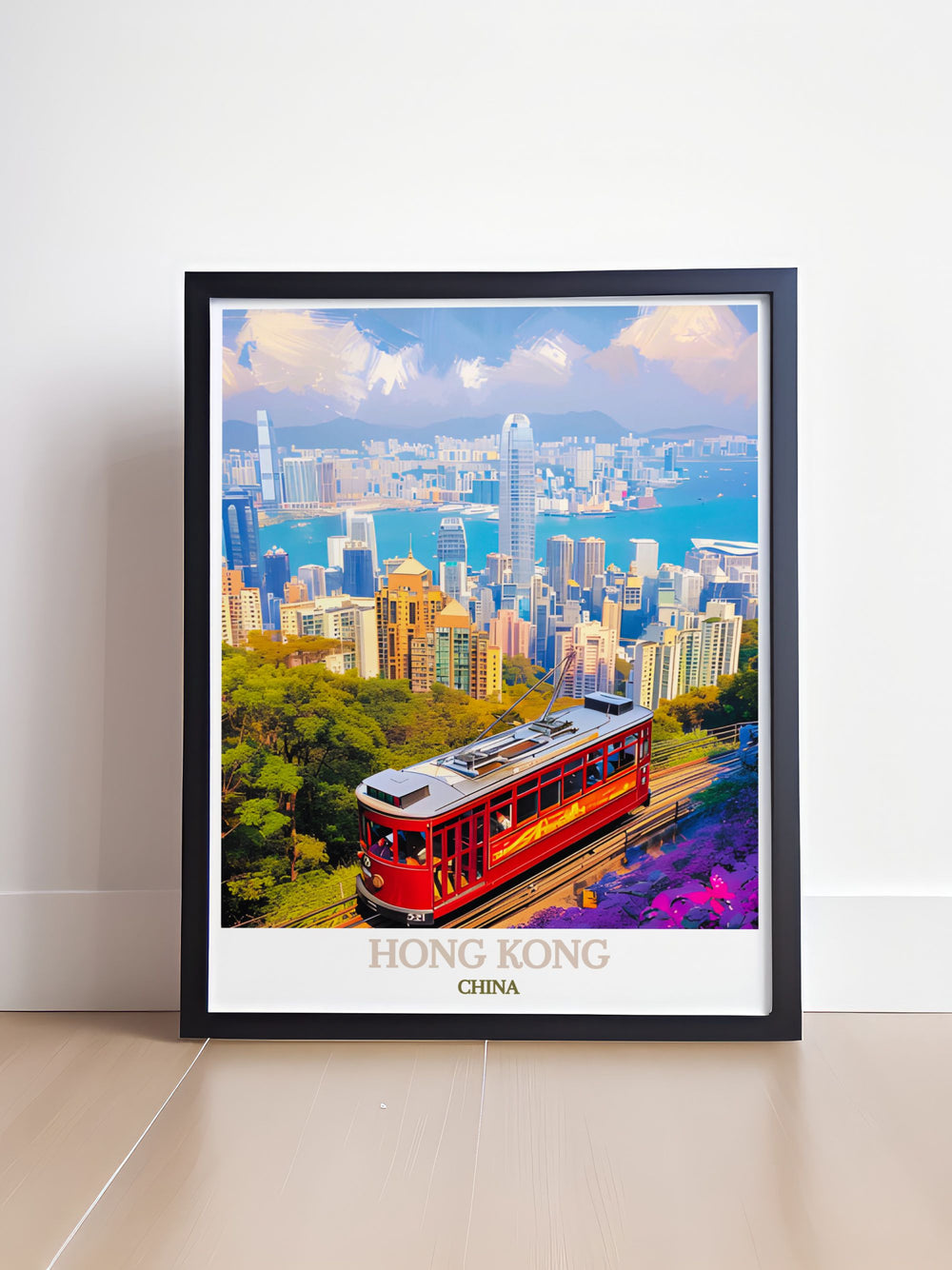 Showcasing the iconic Victoria Peak, this travel poster captures the panoramic views and vibrant energy of Hong Kong. Perfect for urban explorers and nature enthusiasts, this artwork brings the beauty of The Peak into your home.