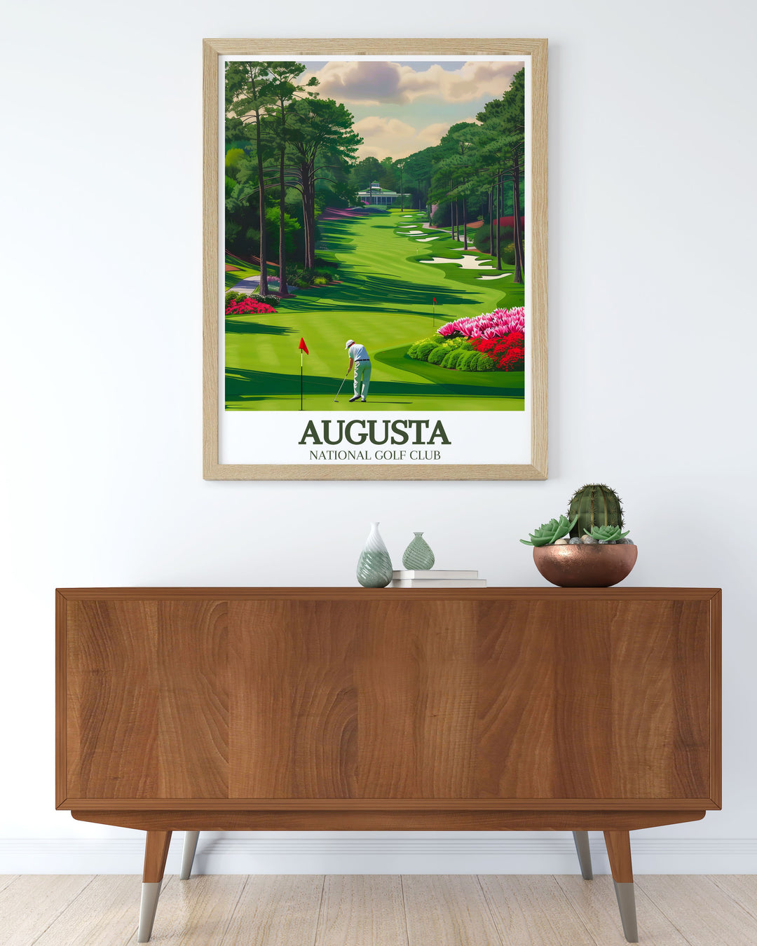 Stunning Augusta print of Magnolia Lane Amen Corner perfect for golf decor and personalized gifts adding a touch of sophistication to any living space or golf themed area