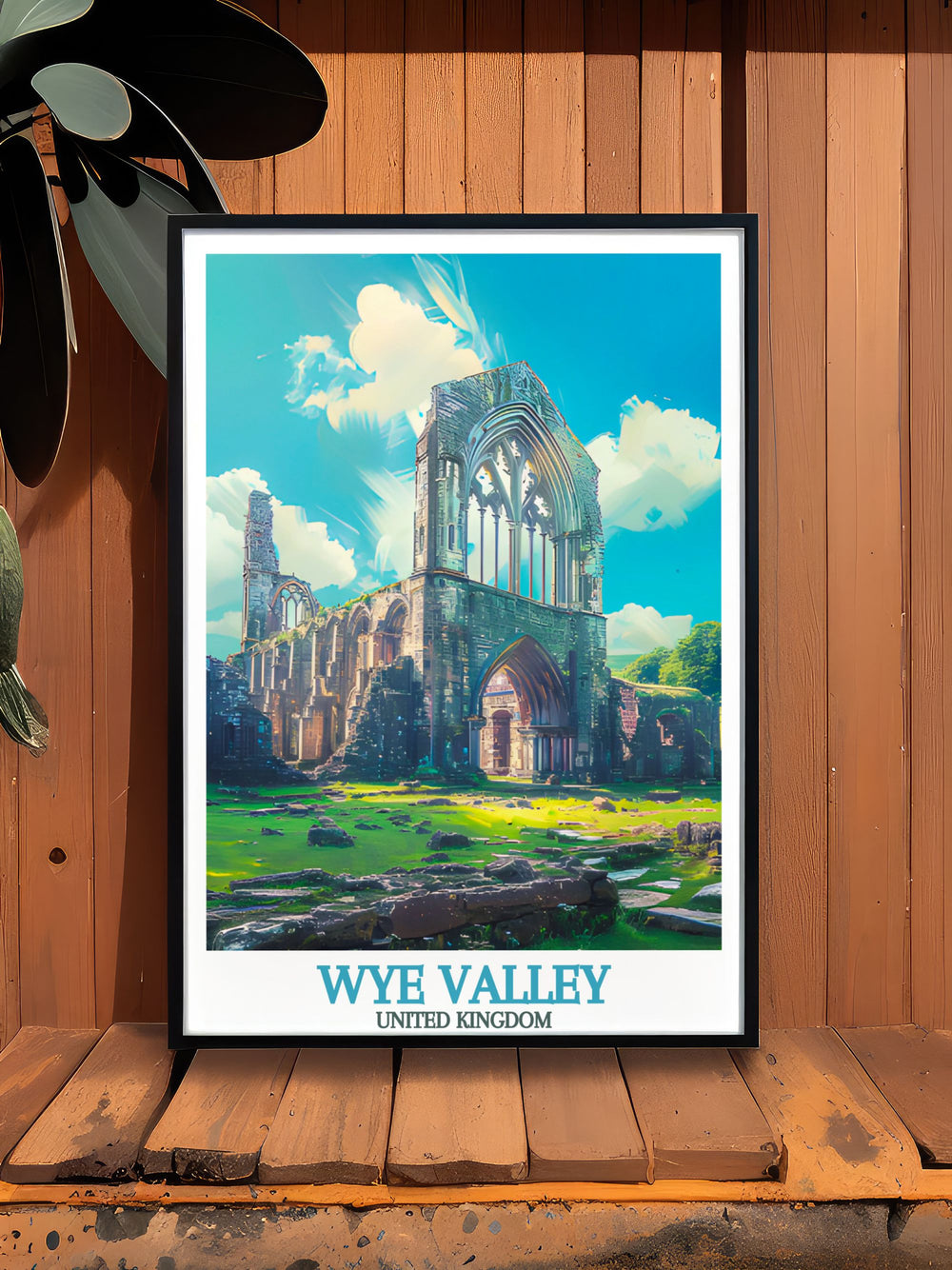 Framed print of Tintern Abbey capturing the majestic beauty of ancient woodland and historic ruins. Ideal for enhancing your living room decor with a blend of elegance and historical charm.