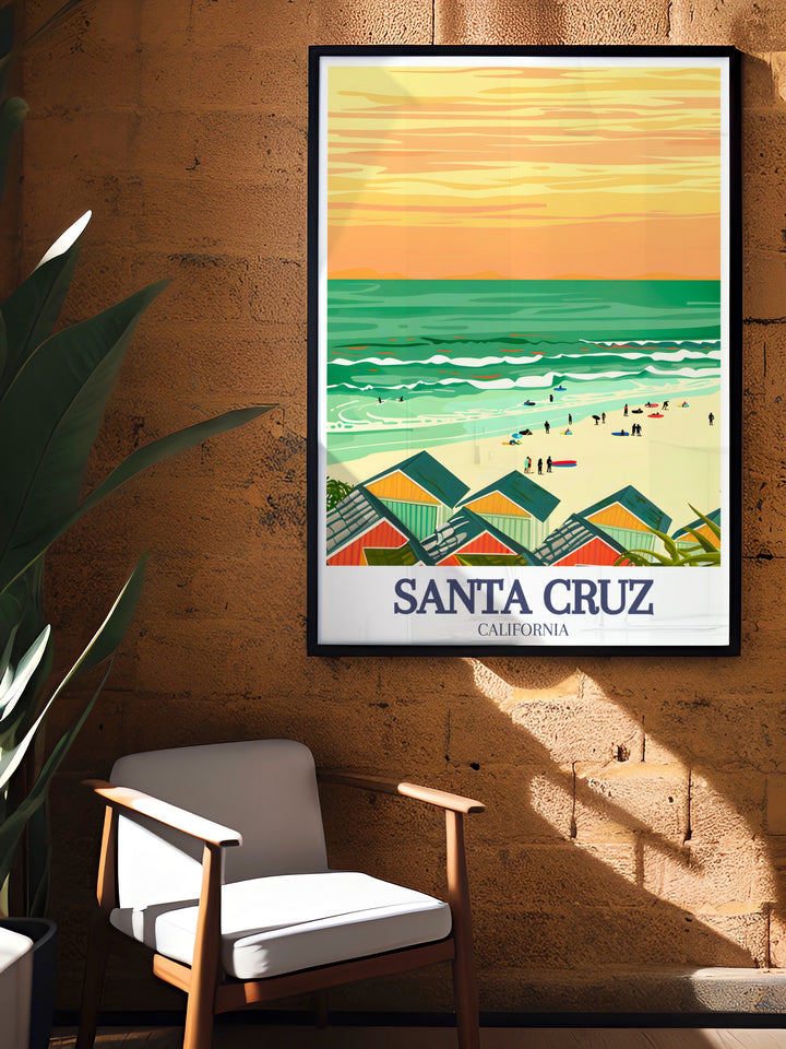 Stunning Capitola State Beach and Pacific Ocean prints perfect for California decor lovers elegant and modern artwork that makes a great addition to any home vibrant California travel scenes captured beautifully.