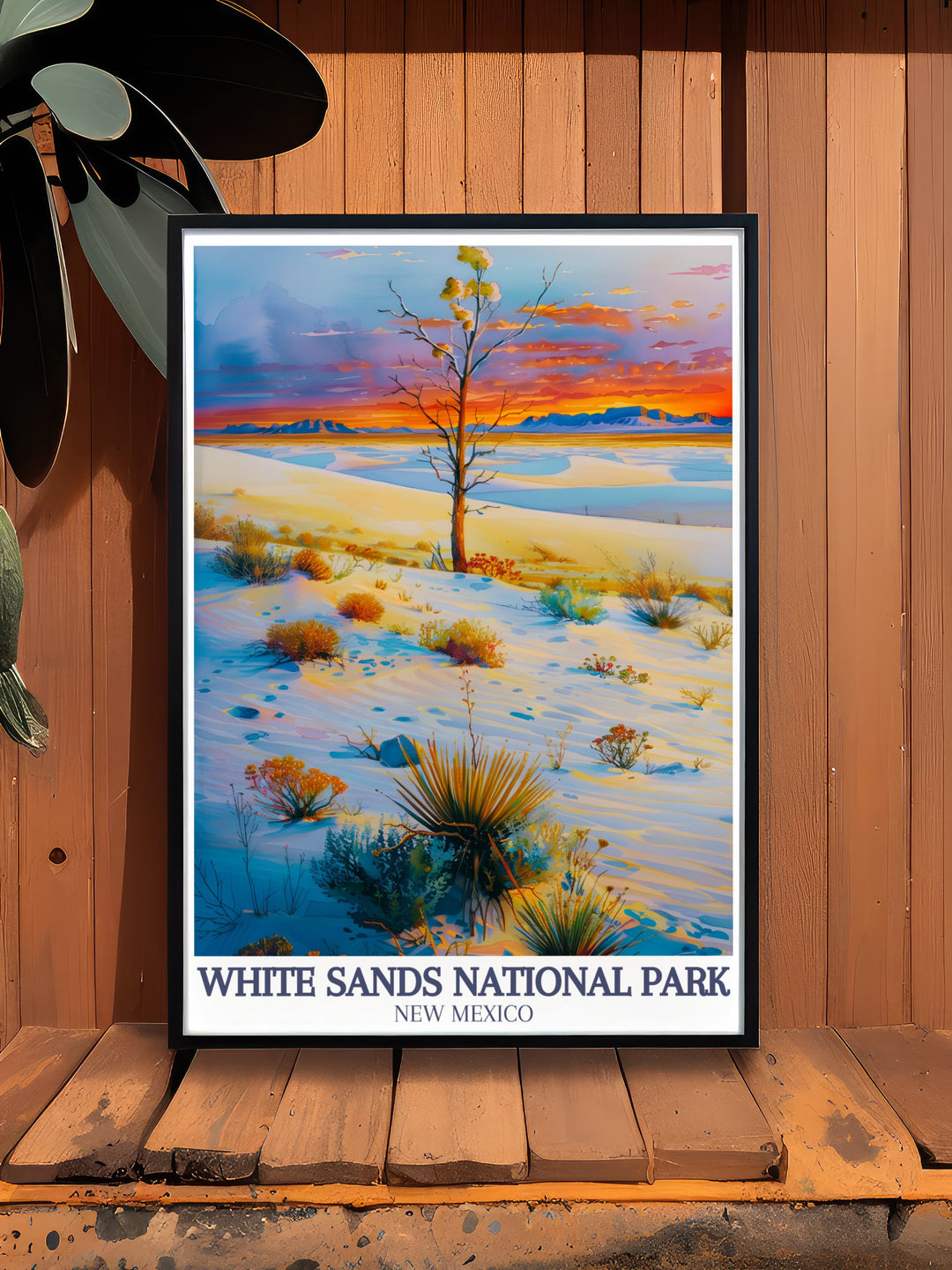 Elegant White Sands decor featuring the breathtaking San Andres Mountains and the vast Chihuahuan Desert a perfect addition to your living room decor modern art that brings the serene landscapes of White Sands National Park into your home.