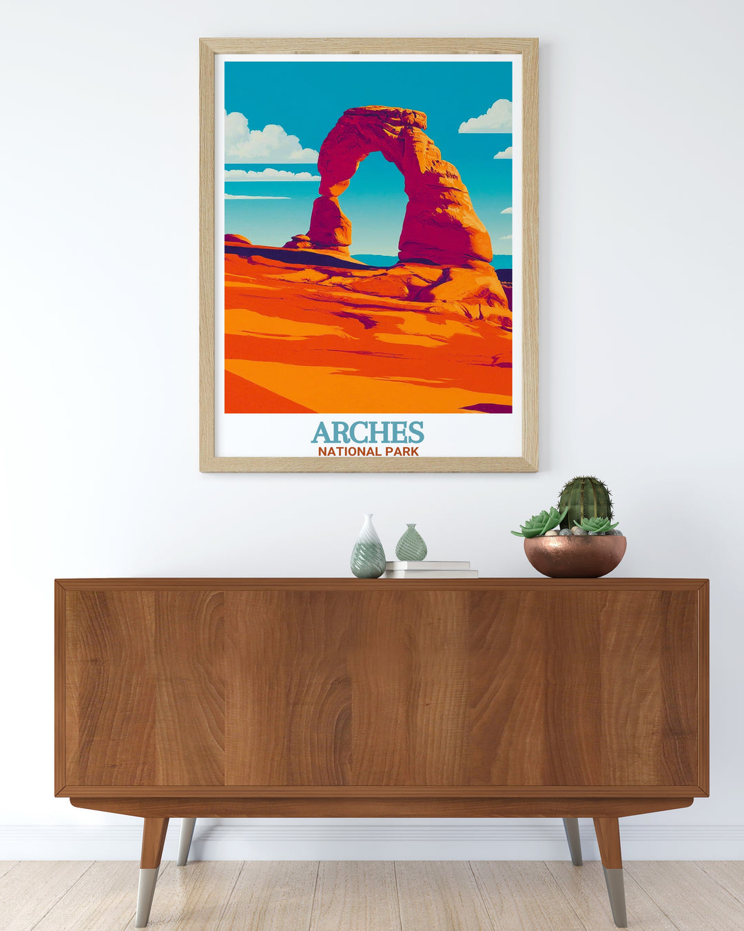 Beautiful Delicate Arch print capturing the breathtaking landscape of Arches National Park perfect for home decor or as a special gift for friends and family who appreciate National Park art and the great outdoors.