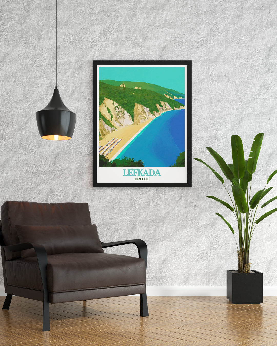 Egremni Beach Modern prints from Lefkada Island showcase the beauty of Greeces coastline with vibrant colors and captivating views ideal for anyone looking to enhance their living space with Greece Island Art or a unique Lefkada Art Print