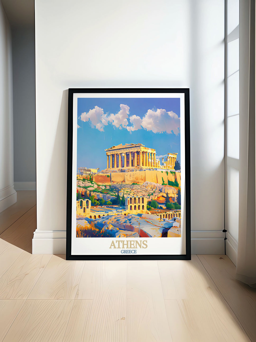 The Acropolis in Athens Greece stunning travel print perfect for home decor and art lovers featuring ancient architecture and historical charm ideal for Greece island art and Athens wall decor enthusiasts