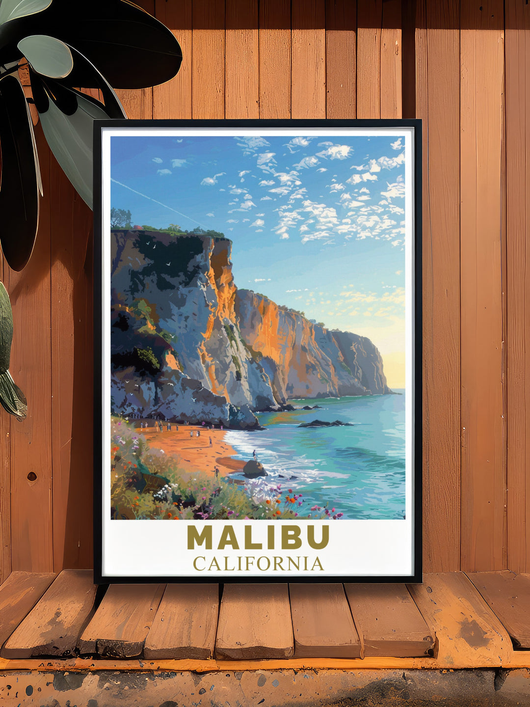 This Point Dume art print captures the timeless beauty of Malibus famous cliffs. The minimalist design adds an elegant coastal touch to your space, making it a versatile piece for any decor style.