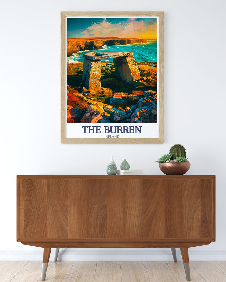 Elegant County Clare print featuring Burren National Park and Poulnabrone Dolmen Wild Atlantic Way a perfect addition to any living room or office decor a wonderful gift for nature lovers