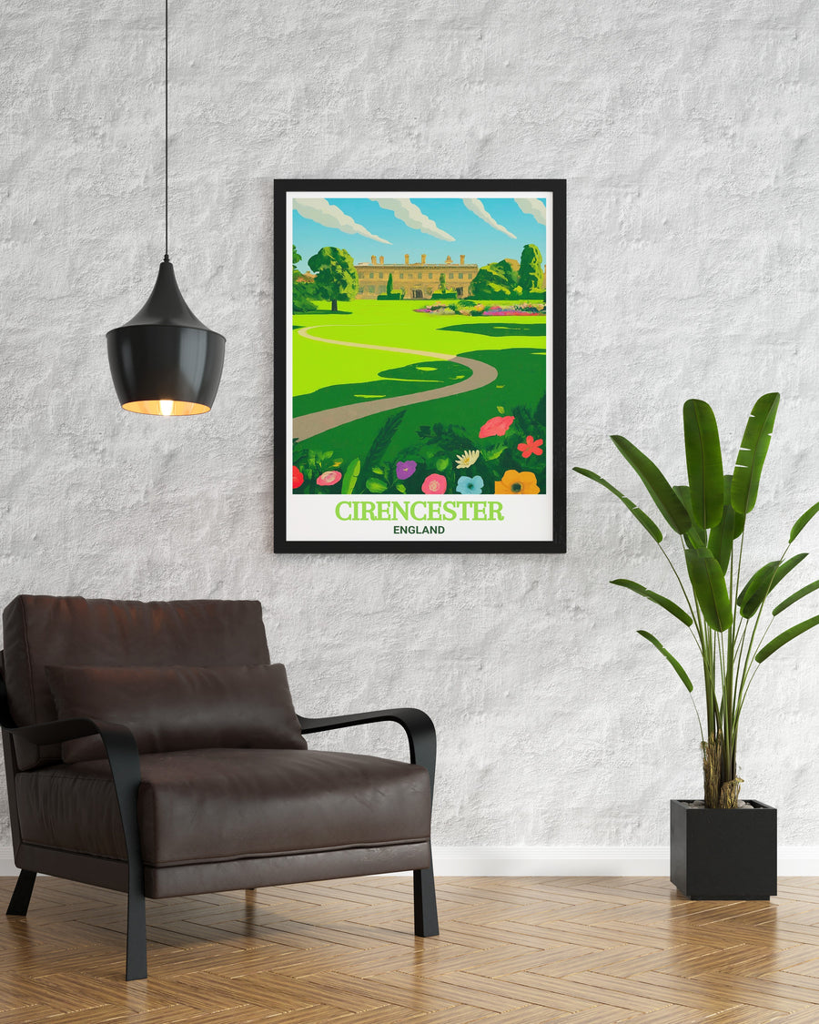 Celebrate the rich heritage of Cirencester with this framed art, depicting the peaceful landscapes of Cirencester Park, making it a thoughtful gift or a personal keepsake for anyone who loves England.