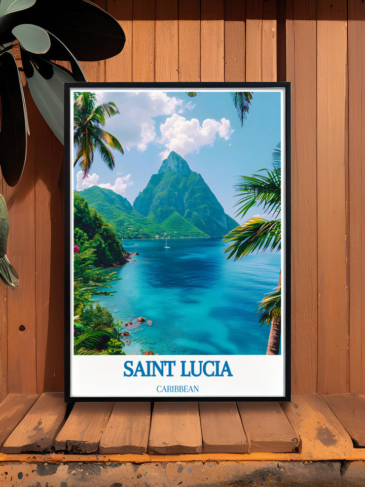 Elevate your home decor with Pitons Stunning Prints featuring the awe inspiring landscapes of Saint Lucia these Caribbean Prints make the perfect addition to any room offering a daily escape to paradise and a reminder of the islands natural wonders