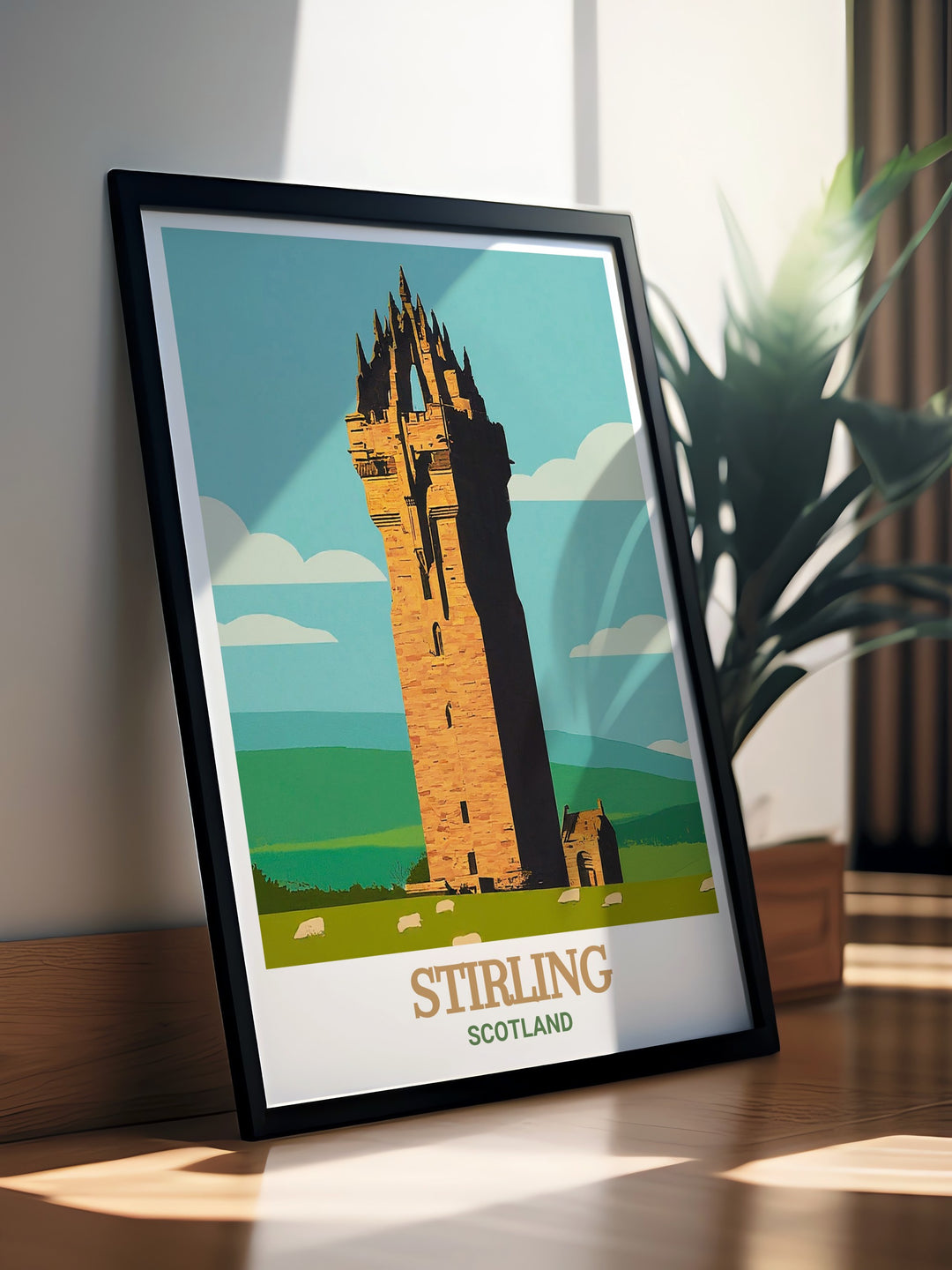 This Stirling Castle wall art offers a breathtaking view of Scotlands iconic fortress, making it a perfect gift for history lovers. The print captures both the architectural beauty and historical importance of Stirling Castle.