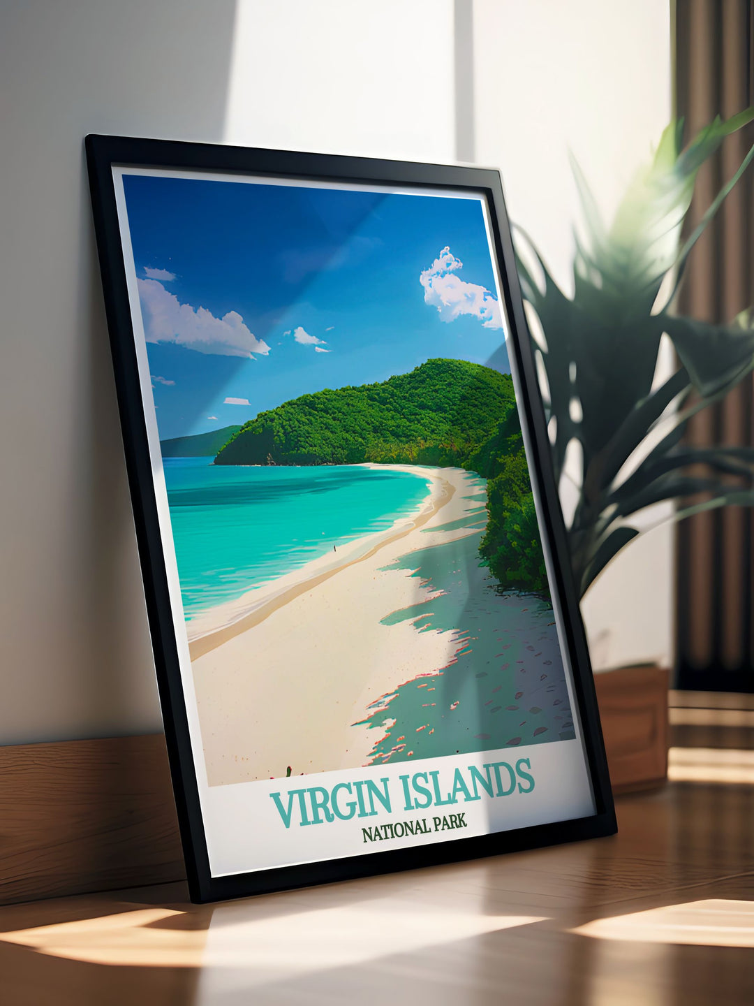 National Park Poster of Cinnamon Bay offering a breathtaking view of the US Virgin Islands natural beauty