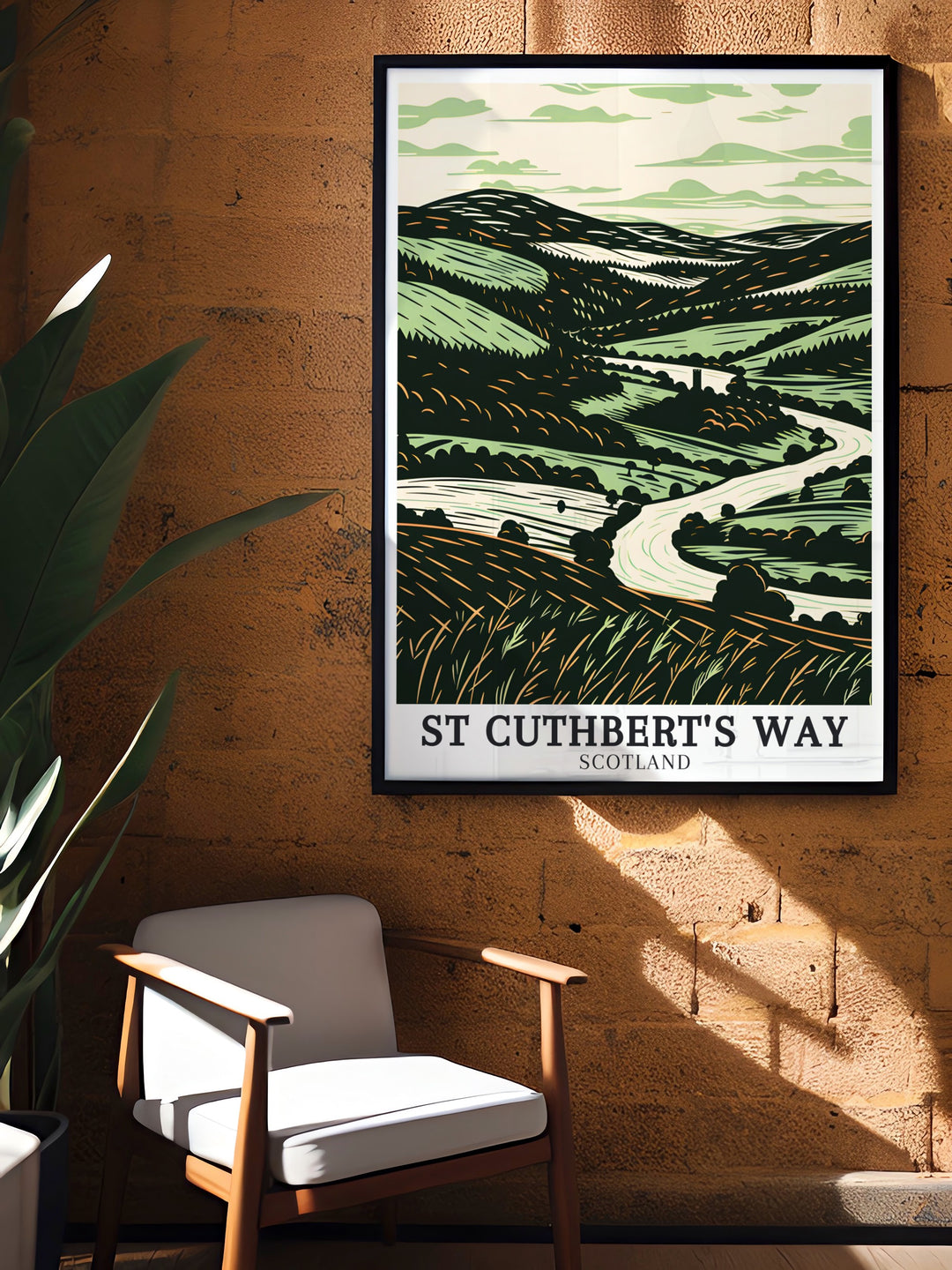 This stunning print showcases River Tweed St Boswells and the historic Lindisfarne Castle offering a perfect combination of Scottish Borders beauty and Northumberland landmarks ideal for vintage hiking print collectors and National Park poster enthusiasts