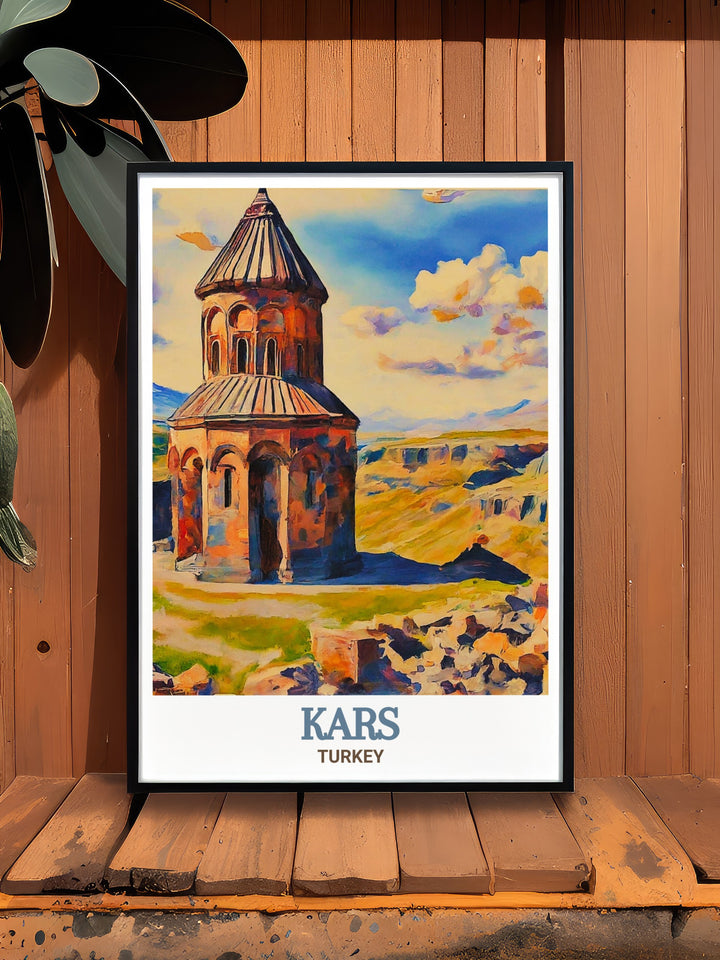 Capture the allure of Turkish history with Ani Ruins in Kars depicted in this stunning Turkey wall art perfect for home decor these modern prints bring the ancient city to life offering a beautiful blend of historical significance and artistic elegance