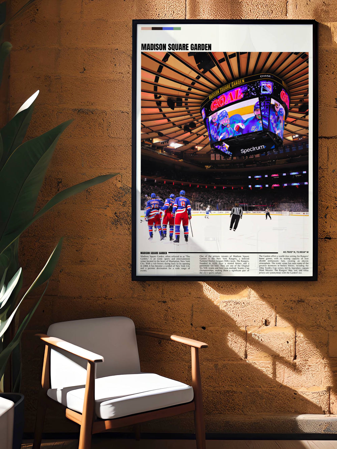 Unique Travel Poster featuring New York Rangers stars bringing the energy of Madison Square Garden into your home perfect for Fathers Day Gifts and sports enthusiasts