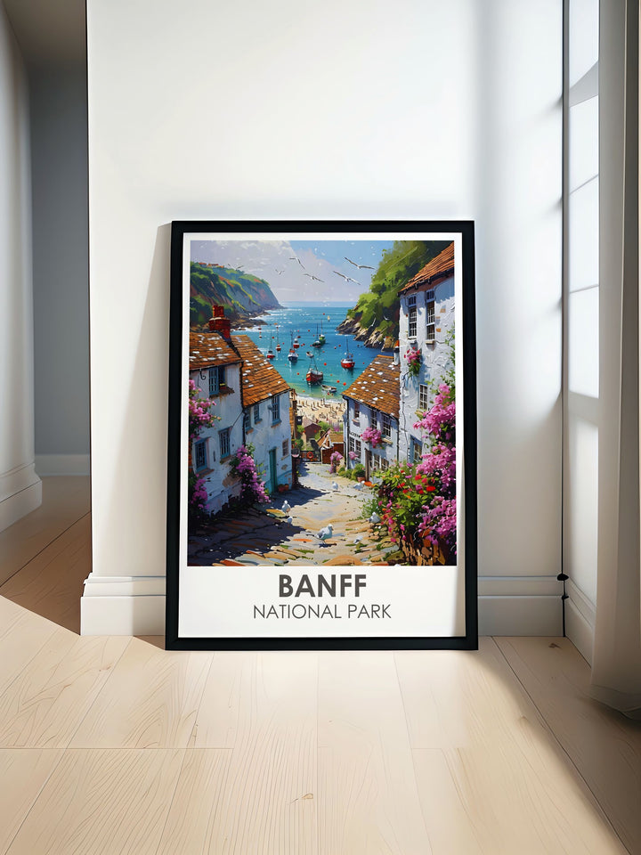 Banff National Park fine art print featuring the iconic views of Albertas majestic mountains and crystal clear lakes, ideal for bringing the splendor of nature into your living space or office, enhancing any decor with a touch of wilderness.