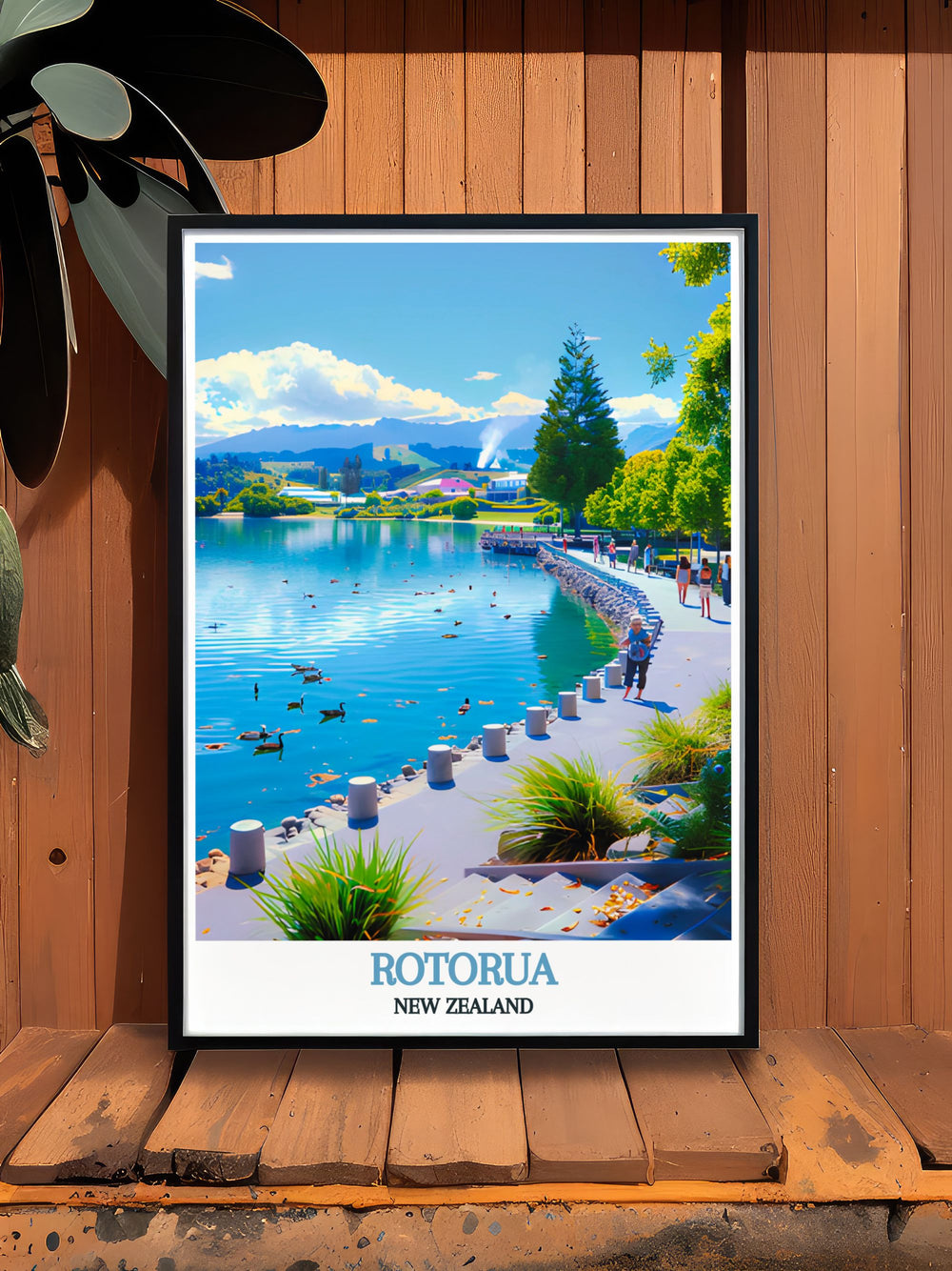 Beautiful Lake Rotorua prints showcasing the breathtaking scenery of Rotorua New Zealand. This artwork is perfect for nature lovers and makes a thoughtful gift for any occasion. Enhance your space with this exquisite piece of New Zealand wall art.