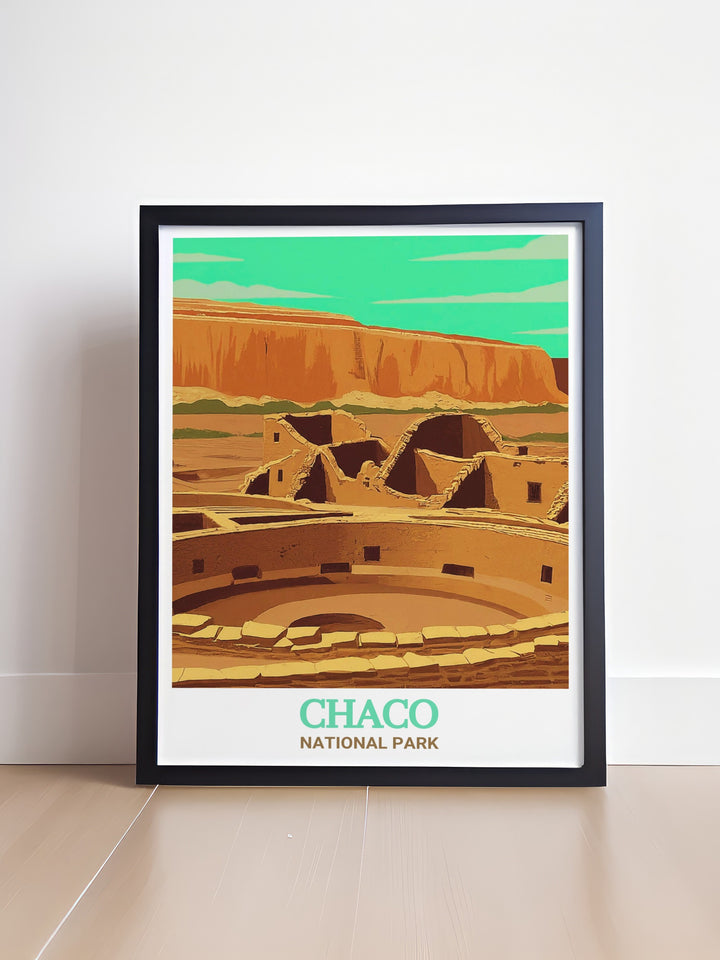 Decorative poster of Chaco National Park with Casa Rinconada, highlighting Argentinas rich history and vibrant nature. This print brings the spirit of Argentina into your home, ideal for travel and history enthusiasts.