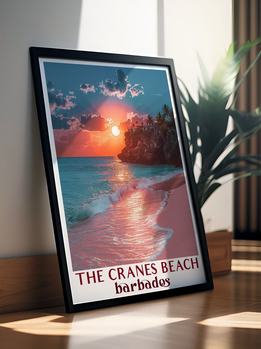 Barbados art print highlighting the islands beautiful coastlines and lush landscapes, ideal for adding a piece of tropical paradise to your home or office.