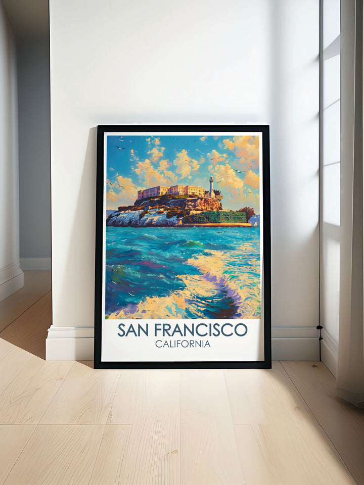 Our Alcatraz Island Canvas Art brings the essence of San Francisco into your home. The design captures the historic charm of the prison, framed by the iconic Golden Gate Bridge, making it a timeless piece of wall art for any travel or history lover.