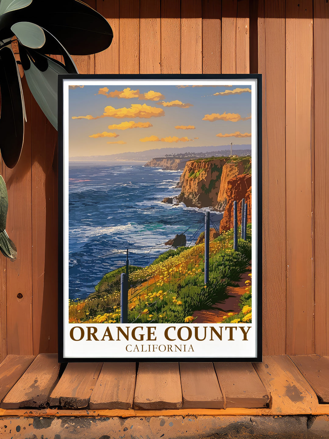 Dana Point Headlands travel print showcasing the rugged coastline and serene ocean views of this iconic Orange County destination. This wall art brings the tranquility and natural beauty of Dana Point to your living space. Ideal for coastal décor lovers, this minimalist poster is available as a custom print or digital download.