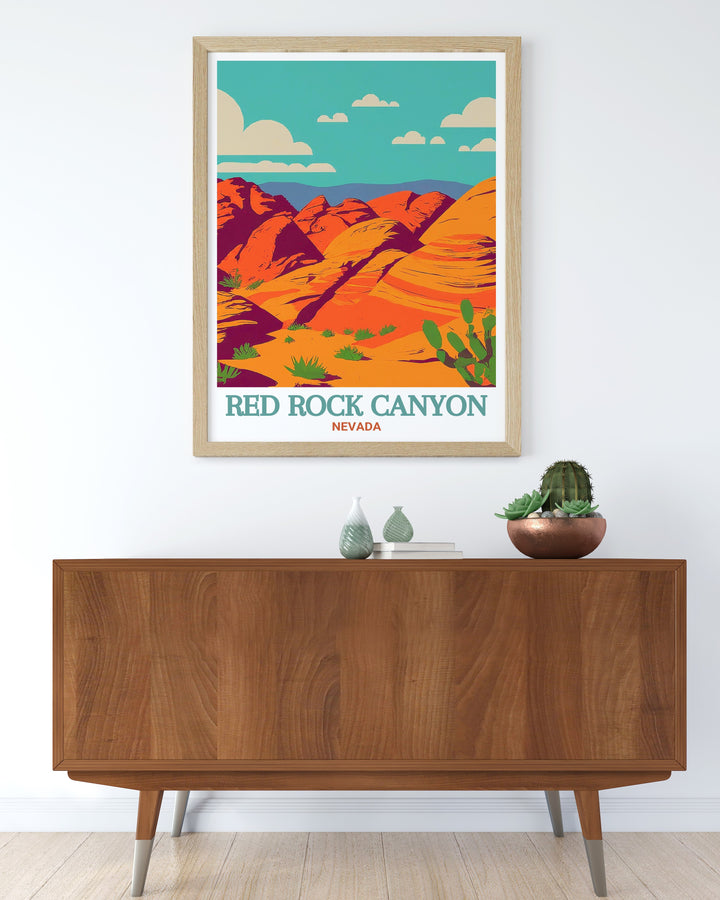 Red Rock decor and Calico Hills artwork crafted to highlight the striking colors of Nevada nature a perfect choice for anyone seeking elegant home decor or Nevada inspired wall art.