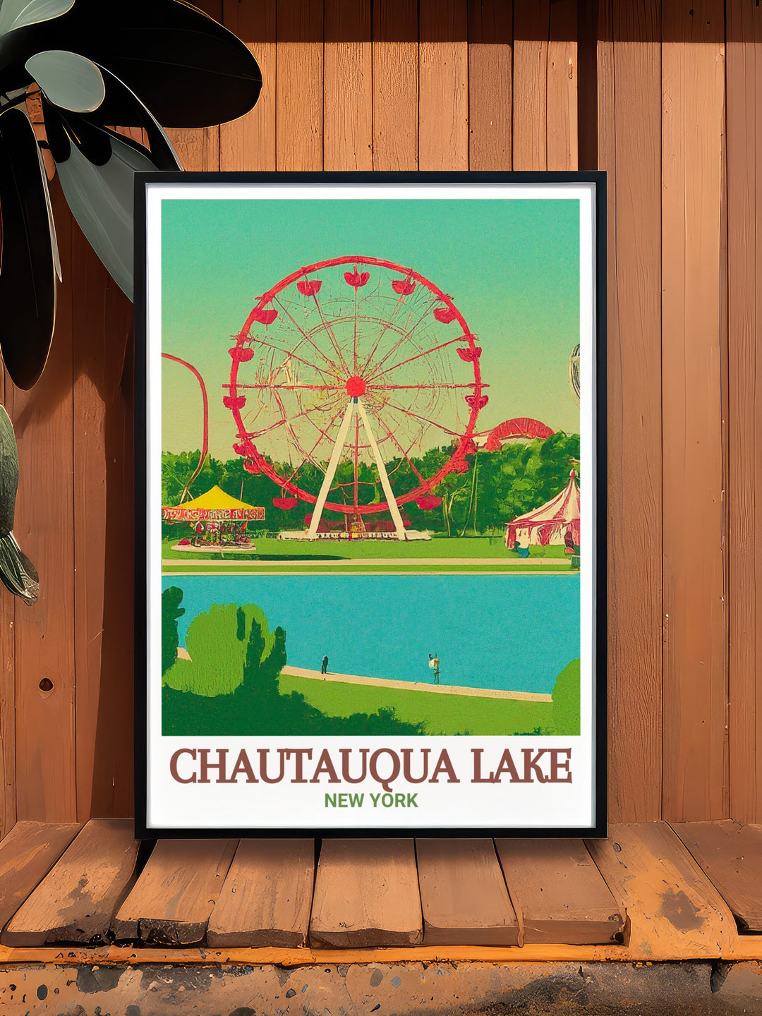 Experience the beauty of Chautauqua Lake with this captivating wall art, depicting the serene waters and scenic views that make this New York State destination a favorite among visitors.