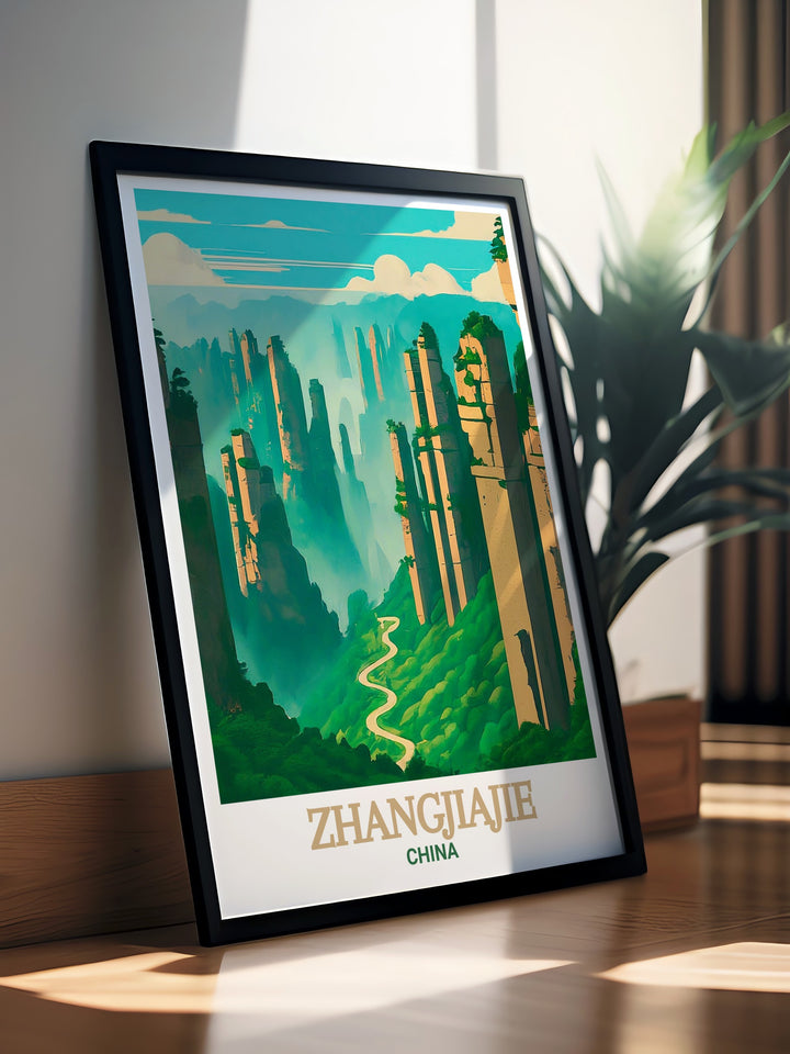 Modern decor print of Zhangjiajie National Forest Park a stunning representation of Zhangjiajie China perfect for enhancing your home or office interior with a touch of natural beauty