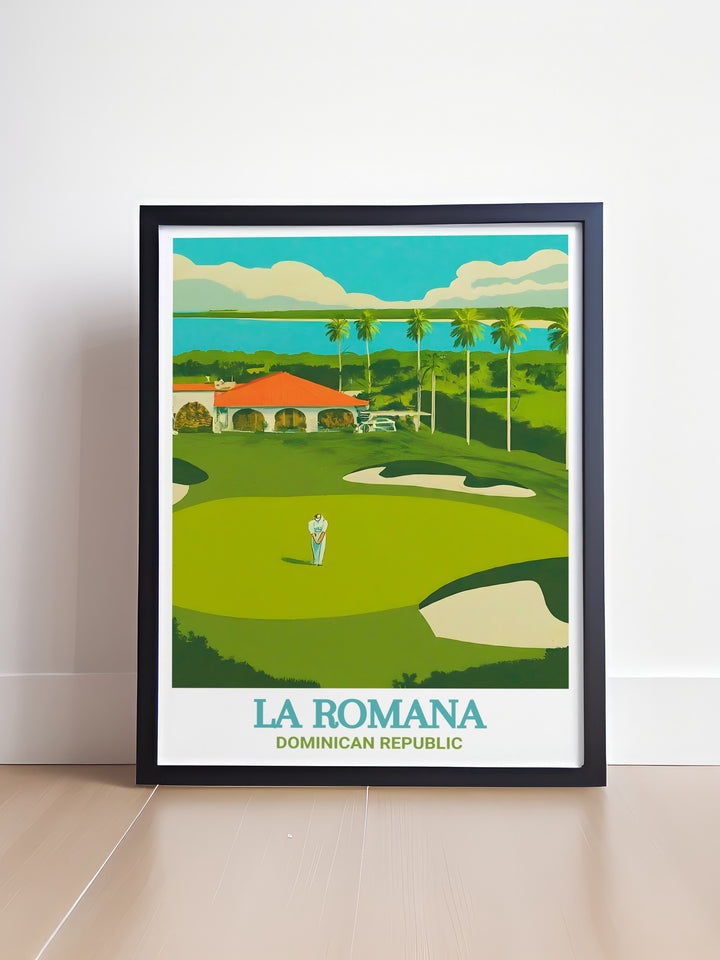 Teeth of the Dog Golf Courses unique blend of natural beauty and challenging terrain is beautifully represented in this La Romana art print, perfect for golf lovers.