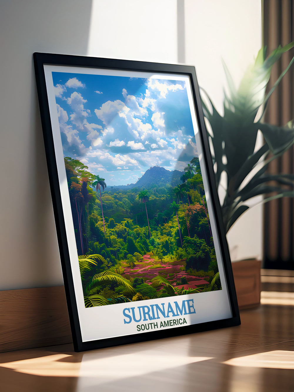 Digital Download of a stunning Suriname Print capturing the charm of Paramaribo and the serenity of Central Suriname Nature Reserve. Ideal for home decor or as a unique gift.