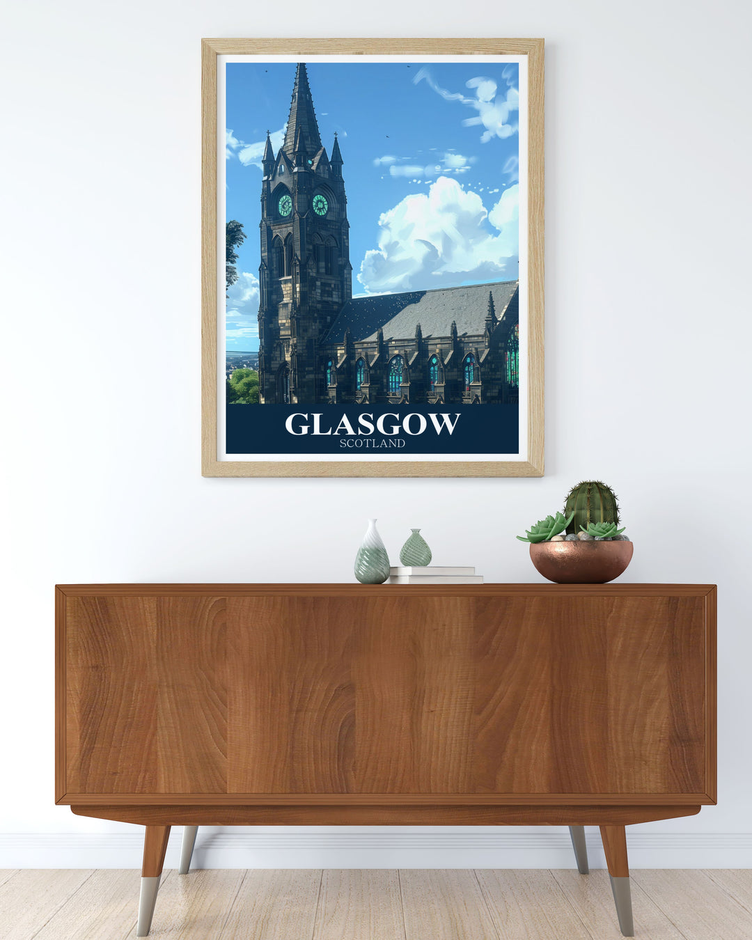 Glasgow Cathedral art print designed to complement any interior style. This beautiful artwork adds elegance and a touch of Scottish heritage to your living space.