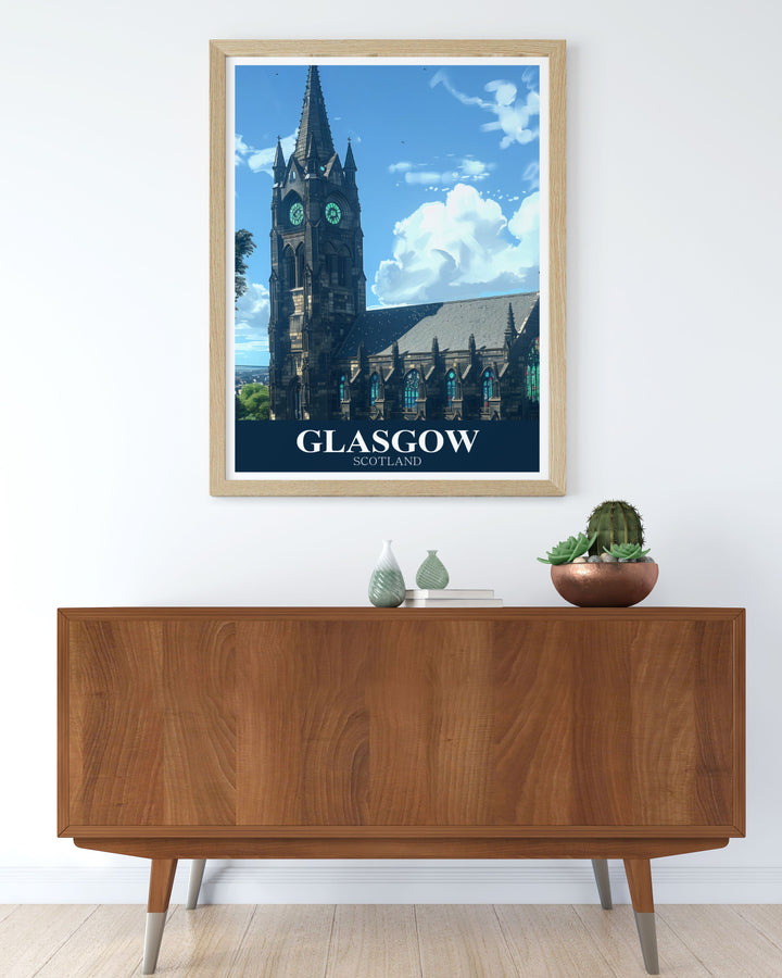 Glasgow Cathedral art print designed to complement any interior style. This beautiful artwork adds elegance and a touch of Scottish heritage to your living space.