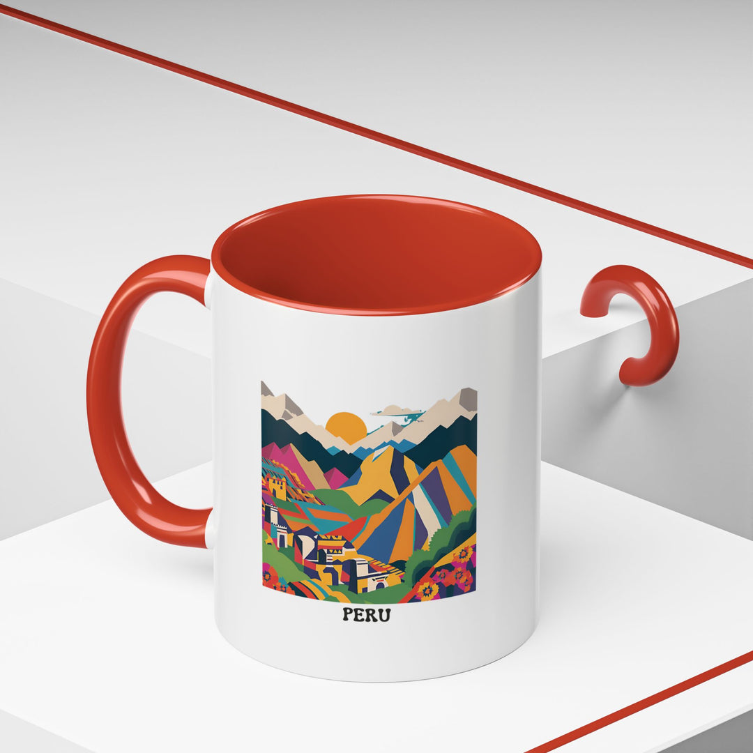 Enjoy a sip of Peru with this vibrant Peru Mug, featuring artwork inspired by the iconic Machu Picchu and surrounding landscapes. Ideal for daily use, it’s both microwave-safe and dishwasher-safe, offering practicality and artistic value.