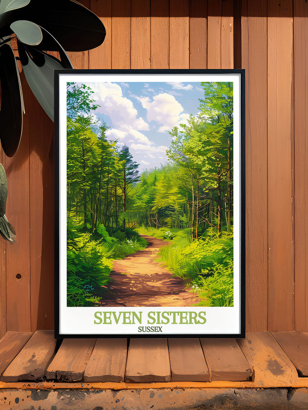 South Downs Way Friston Forest print showcasing picturesque views of the national park perfect for creating a soothing atmosphere in your home and adding to your collection of National Park Prints