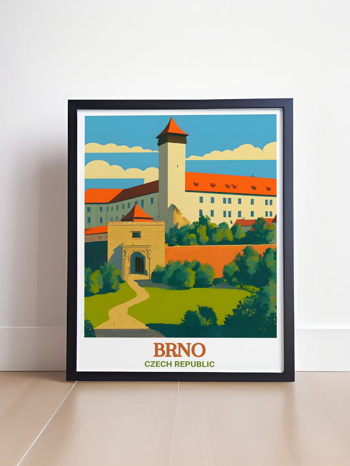 Beautiful Brno print of Spilberk Castle ideal for Czech wall art print and Brno lover gift showcasing the citys beauty