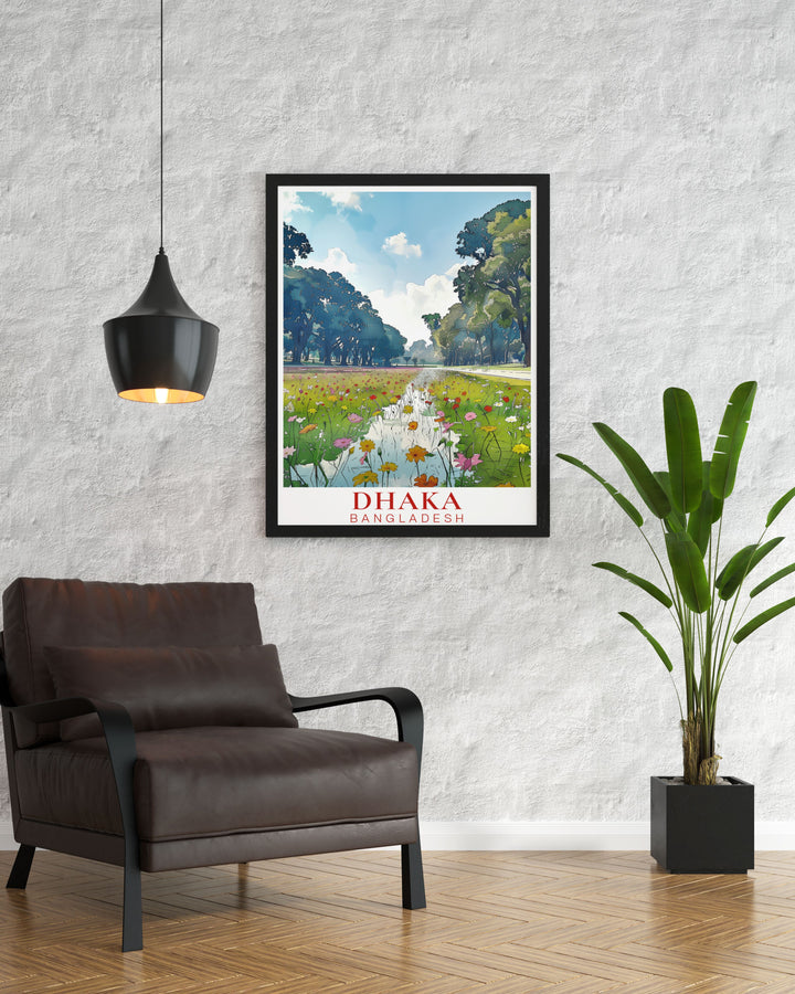 High quality Ramna Park City Map illustrating the detailed layout of this beautiful Dhaka park. This Ramna Park print is perfect for nature lovers and art enthusiasts offering a unique piece of home decor and a thoughtful gift option for any occasion.