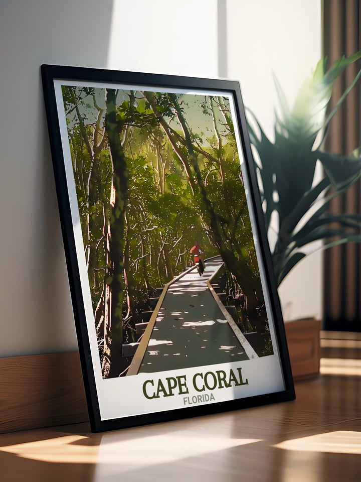 Four Mile Cove Ecological Preserve Wall Art in Cape Coral modern and elegant print showcasing Floridas natural beauty perfect for home decor and gifts for travel lovers and those who appreciate serene landscapes.
