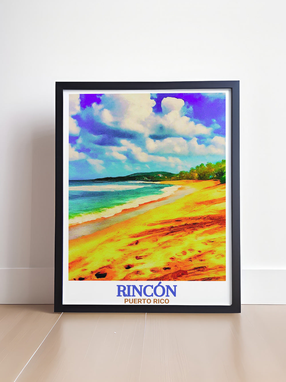 Capture the essence of Californias beaches with this travel poster featuring Rincón Beach and Sandy Beach. The detailed print showcases the tranquil sands and peaceful waves, perfect for adding a coastal vibe to any space.