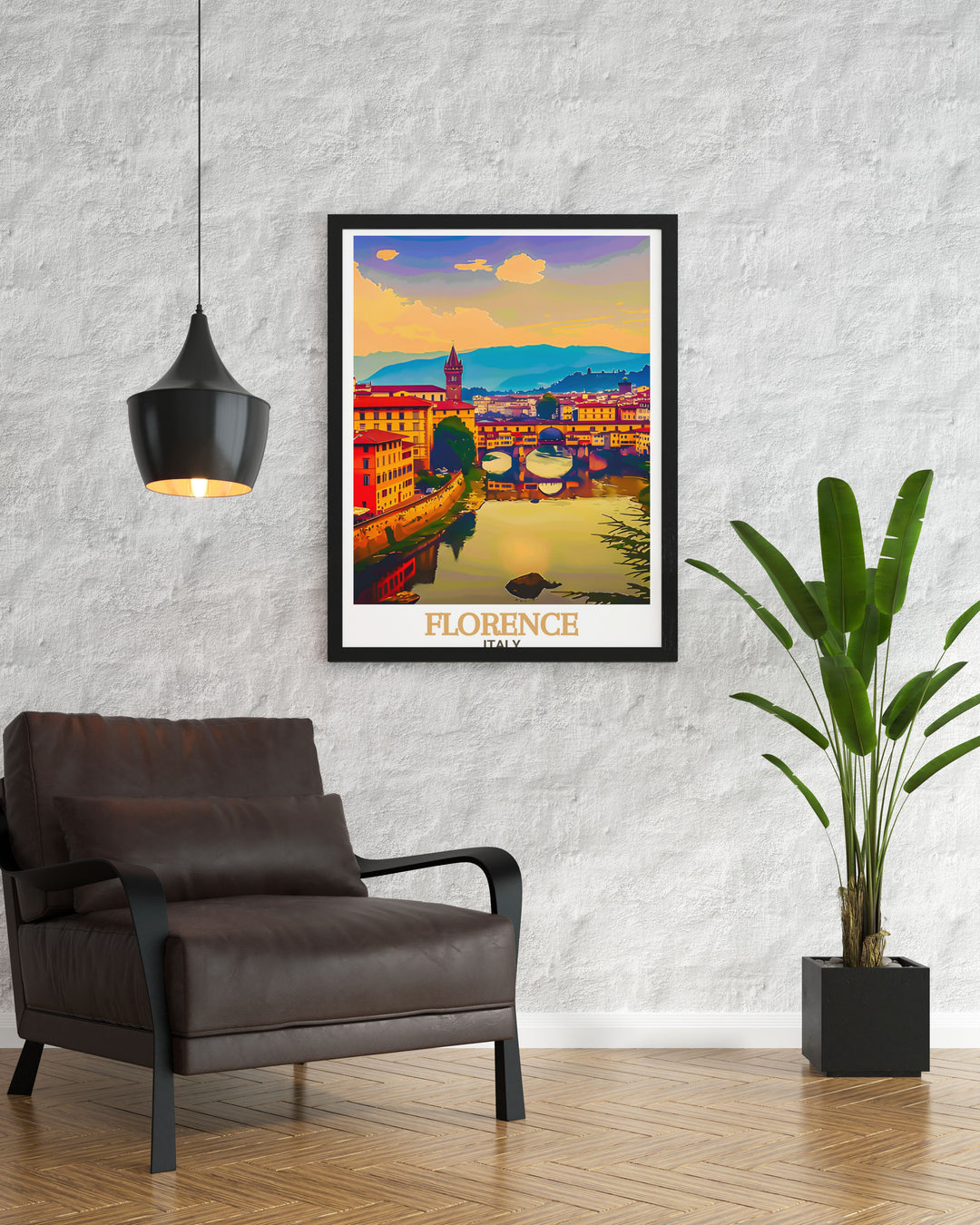 Stunning Ponte Vecchio artwork from Florence Italy offers a captivating piece of home decor. This Italy print brings the elegance of Florence into your space making it a perfect wall art choice for anyone who loves travel and Italian architecture