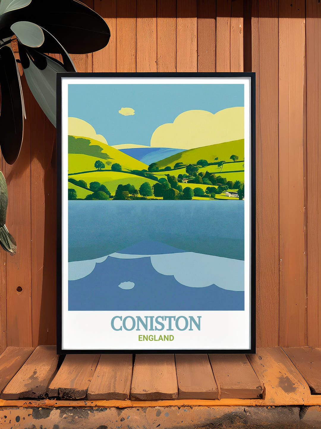 Coniston Water wall art, showcasing the iconic lake and its picturesque surroundings in the Lake District, a must have for nature lovers and those who cherish the English countryside.