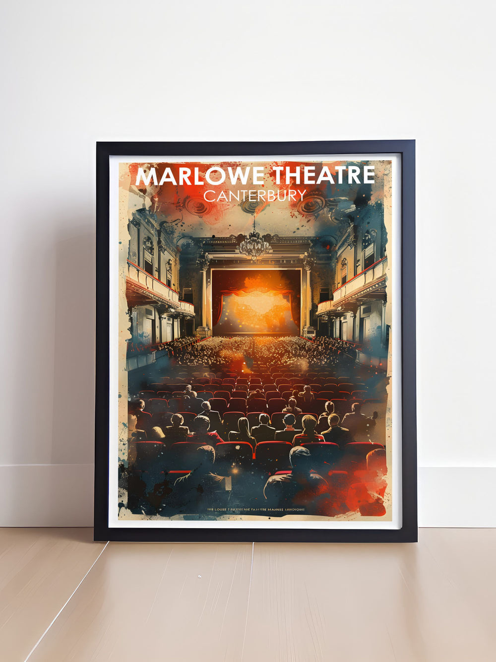 Featuring the iconic Marlowe Theatre, this poster offers a visual representation of one of Englands most beloved cultural venues, ideal for theatre lovers and art enthusiasts.