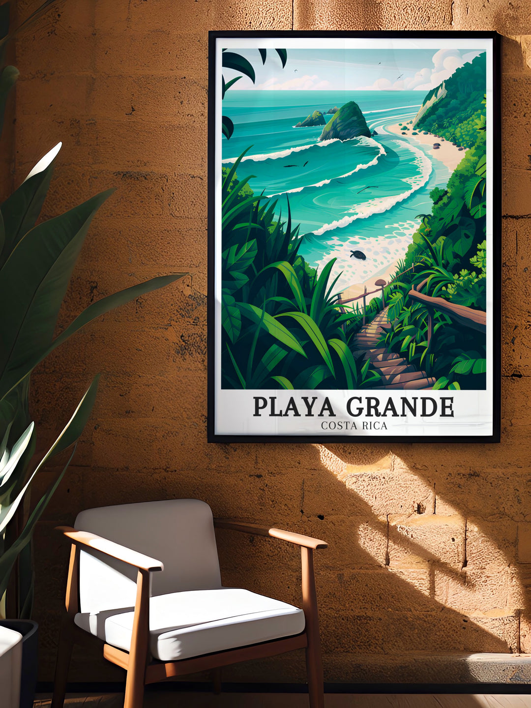 This framed art piece celebrates the natural beauty of Playa Grande, Playa Nancite, and Santa Rosa National Park. Perfect for adding a touch of tropical tranquility to your home, the print captures Costa Ricas pristine beaches and vibrant nature.