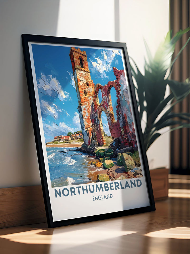 Explore the Northumberland Coast with a stunning Seahouses print and Holy Island artwork. These bucket list prints evoke a sense of wanderlust and nostalgia, making them perfect for seaside travel enthusiasts and home decor.