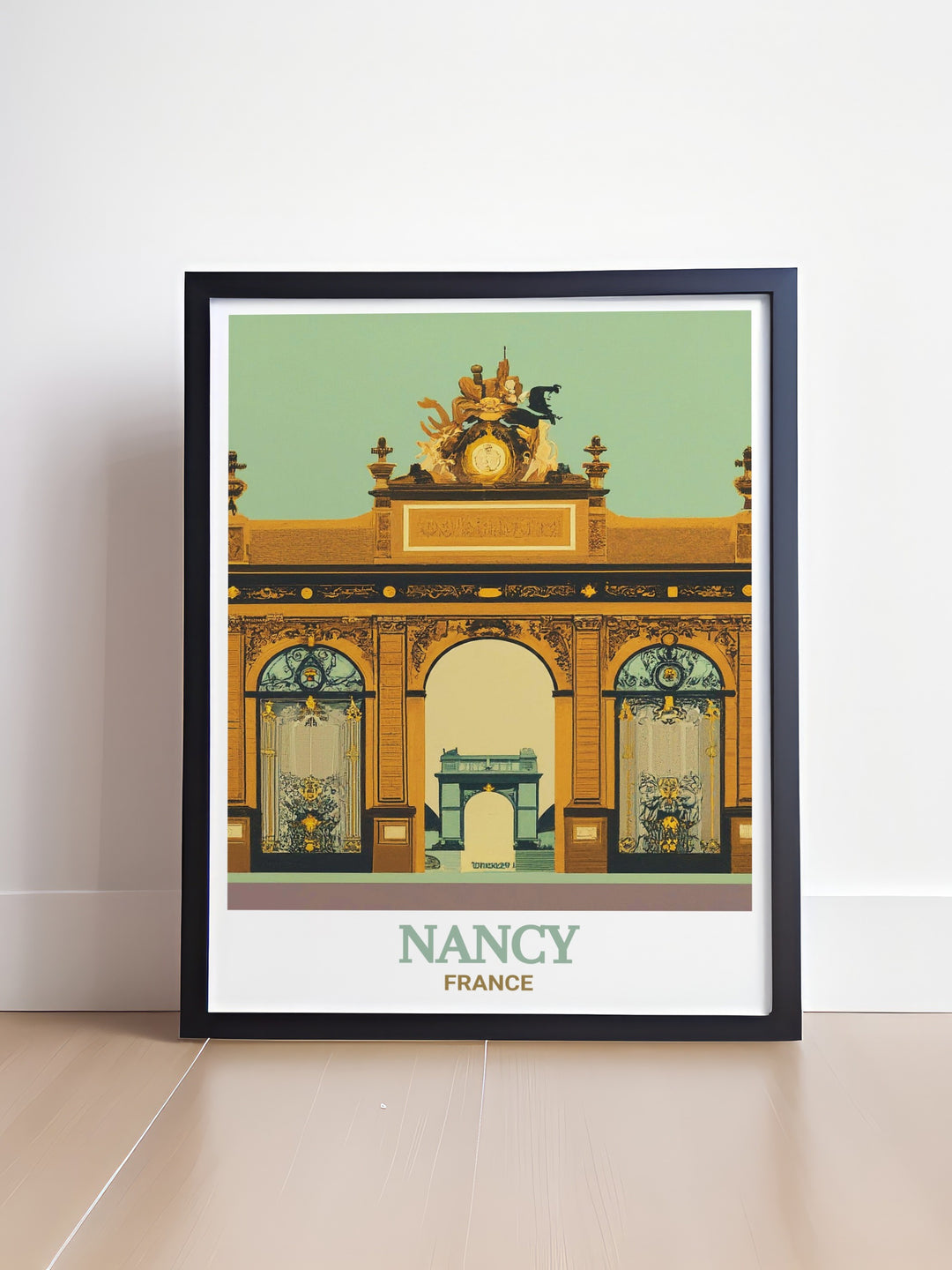 French artwork of Place Stanislas in Nancy, reflecting its neoclassical charm and historical relevance. A perfect gift for lovers of French history and architecture, this piece adds sophistication to any room.