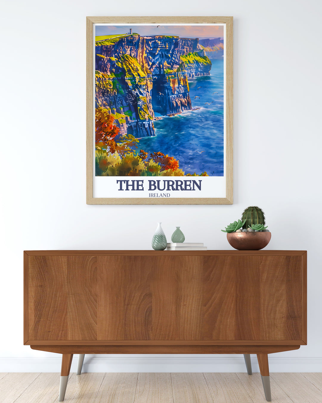 Elegant County Clare print featuring Burren National Park and Cliffs of Moher Atlantic Ocean a perfect addition to any living room or office decor a wonderful gift for nature lovers