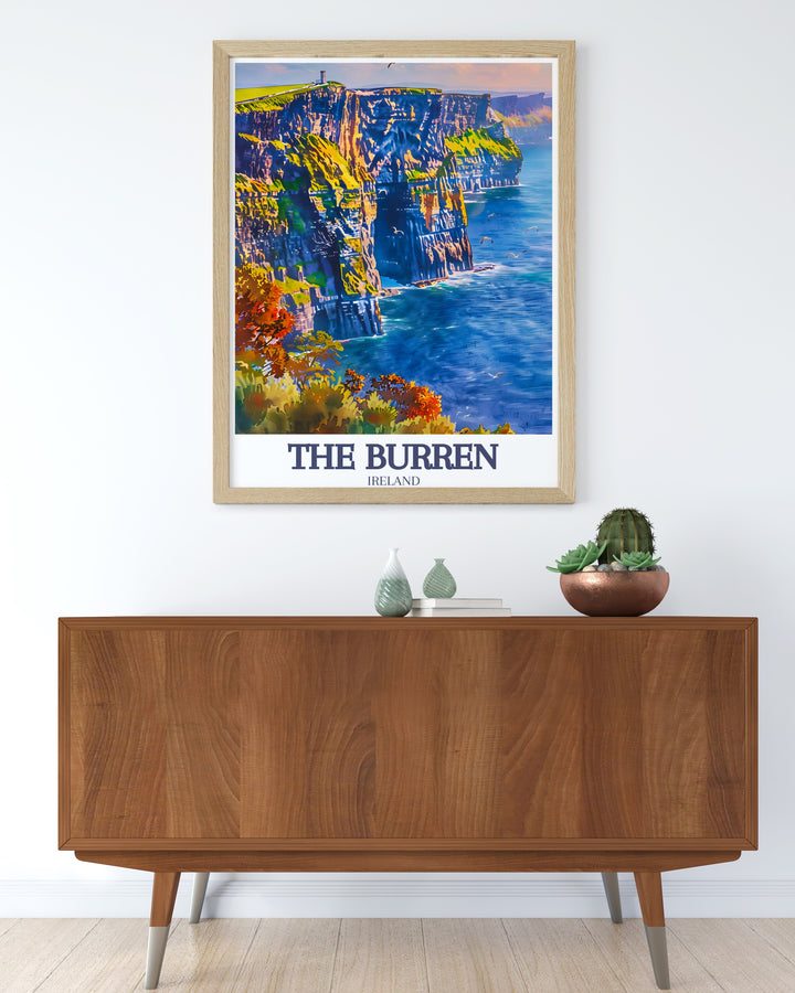 Elegant County Clare print featuring Burren National Park and Cliffs of Moher Atlantic Ocean a perfect addition to any living room or office decor a wonderful gift for nature lovers