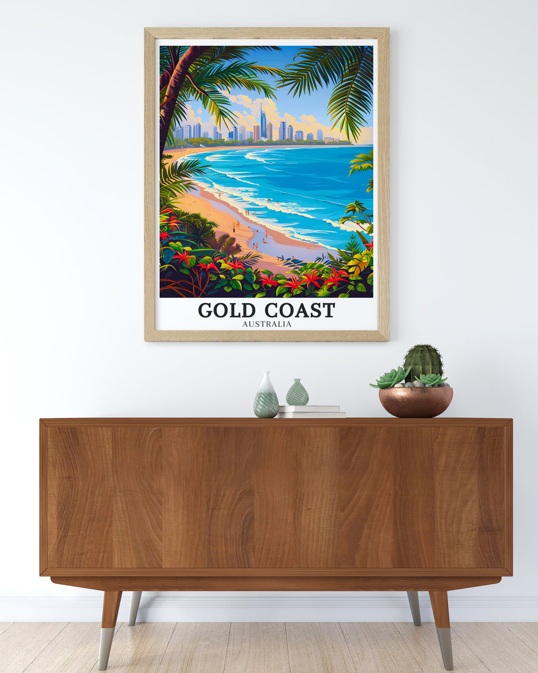 Celebrate the laid back luxury of Broadbeach with this detailed travel print. The artwork highlights the beachs crystal clear waters and sophisticated yet relaxed atmosphere. Ideal for travelers and beachgoers alike, this piece brings the beauty and allure of Queenslands Broadbeach to life in your living space.