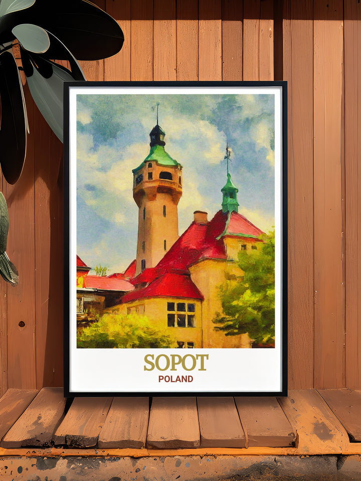 Beautifully detailed travel print of Sopot Lighthouse, capturing the essence of Polands coastal beauty. The vibrant colors and fine details make this artwork a stunning addition to any home, ideal for those who cherish memories of Sopot or have a deep connection to Poland.