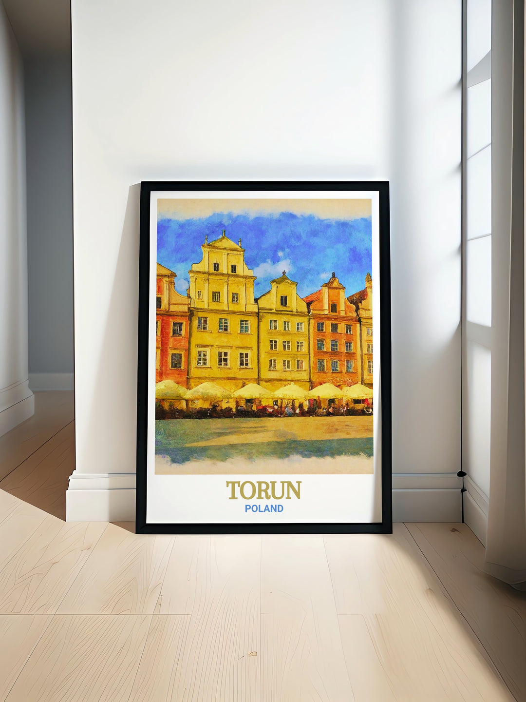 Stunning Poland Wall Art featuring Toruns Old Town Market Square, capturing the essence of this historic city with its well preserved medieval buildings and cultural significance.